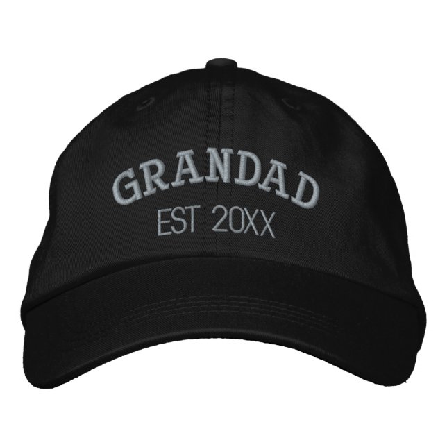 Grandad Personalized Grandfather Gift Custom Text Embroidered Baseball Cap (Front)