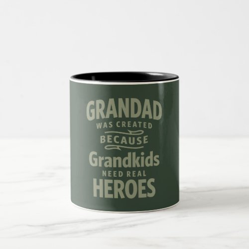 Grandad _ Real Heroes for Grandkids _ Fathers Day Two_Tone Coffee Mug