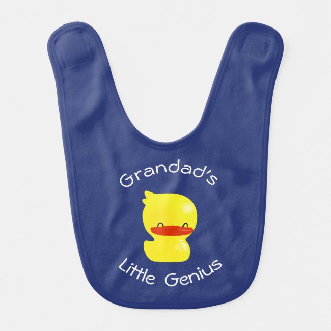 "Grandad's Little Genius" Super Cute Ducky Bib