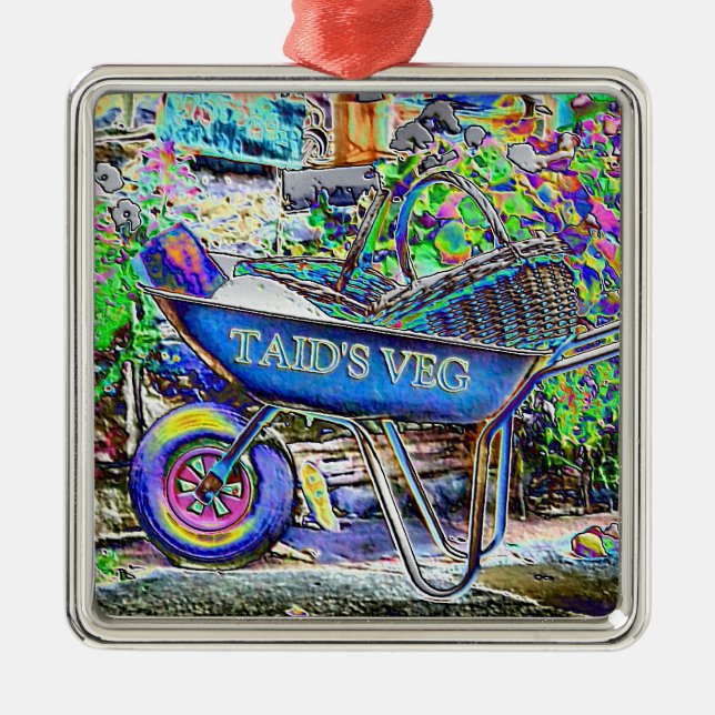 GRANDAD'S WHEELBARROW METAL ORNAMENT (Front)