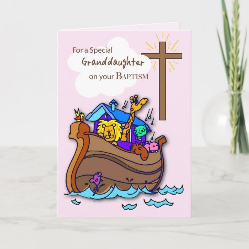 Grandaughter Baptism Congratulations Noahs Ark Card