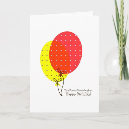 Grandaughter Birthday Cards Big Colorful Balloons Card