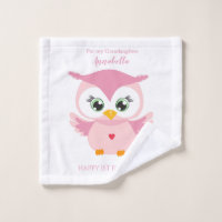 Grandaughter First Birthday Cute Pink Owl