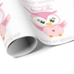Grandaughter First Birthday Cute Pink Owl Wrapping Paper<br><div class="desc">Grandaughter First Birthday Cute Pink Owl Wrapping Paper</div>