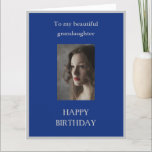 Grandaughter Happy Birthday LARGE blue Card<br><div class="desc">Happy birthday card Grandaughter blue LARGE. Option for a smaller card also available. From Grandmother or Grandfather. Just enter your details and those of your grandaughter. Can also be adapted for your Grandson. Send them a personalized card with your own special message. Let them know how much they mean to...</div>