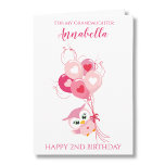Grandaughter Second Birthday Cute Pink Owl Photo Card<br><div class="desc">Grandaughter Second Birthday Cute Pink Owl Photo Card</div>