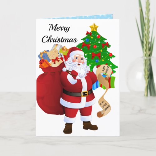 Grandchild Christmas Card Santa List with Photo