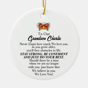 Grandchild Christmas Gift from Grandparents Ceramic Ornament