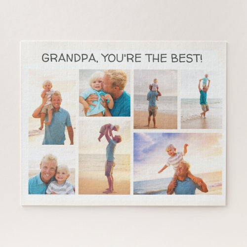 Grandchild Grandpa Youre Best 7 Photo Collage  Jigsaw Puzzle