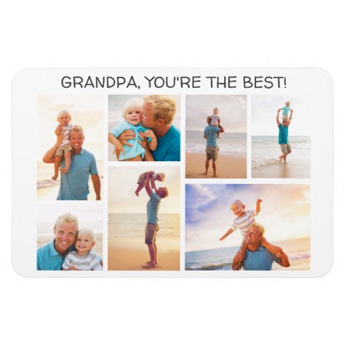 Grandchild Grandpa Youre Best 7 Photo Collage Magnet