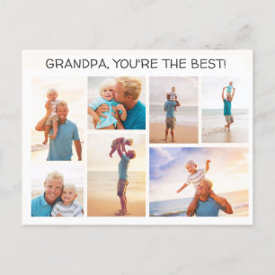 Grandchild Grandpa You're Best 7 Photo Collage Postcard