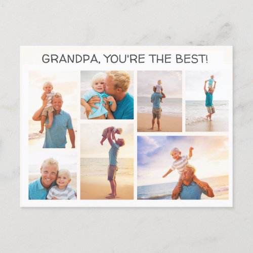 Grandchild Grandpa Youre Best 7 Photo Collage   Postcard