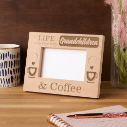 Grandchildren and coffee engraved frames