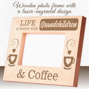 Grandchildren and coffee engraved frames