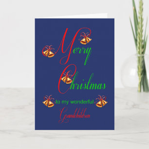 Grandchildren Christmas Bells Holiday Card