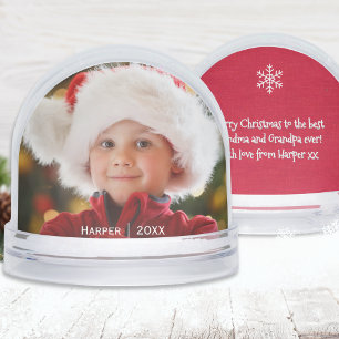 Grandchildren Custom Photo Grandparents Keepsake Snow Globe