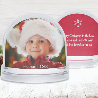 Grandchildren Custom Photo Grandparents Keepsake Snow Globe
