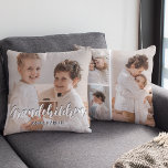 Grandchildren Customized Photo Collage Throw Pillow<br><div class="desc">This modern grandchildren, photo collage double sided scatter pillow is the perfect gift for your grandma or grandpa, featuring 4 of your favorite photographs, template text grandchildren in a fun script font, and then personalize with your names. Fantastic as a christmas, birthdayor any other occassion keepsake, can be changed to...</div>