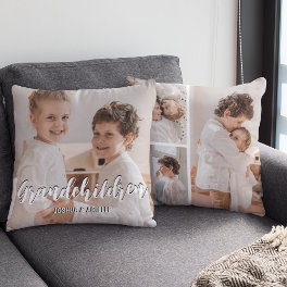 Grandchildren Customized Photo Collage Throw Pillow