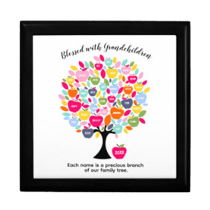 Grandchildren Family Tree Each Name is a Precious Gift Box
