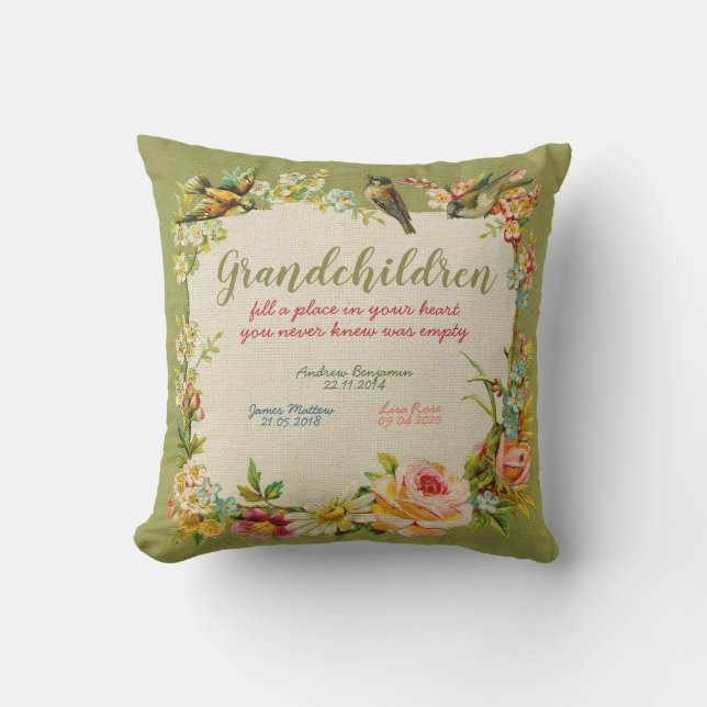 Grandchildren garden vintage gift outdoor pillow (Front)