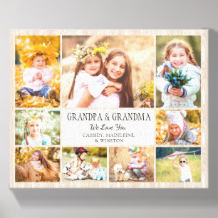 Grandchildren Grandparents Love You Photo Collage Canvas Photo Tile