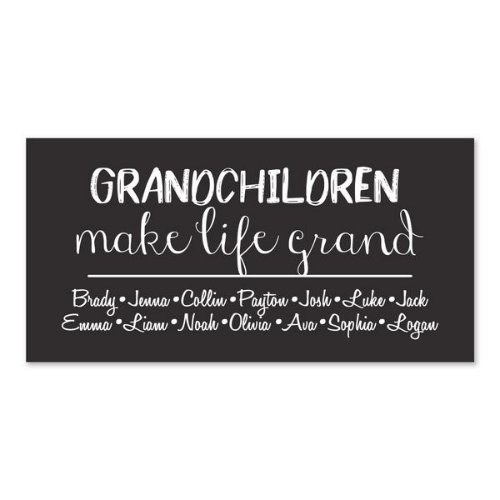 Grandchildren Make Life Grand Black Wall Plaque