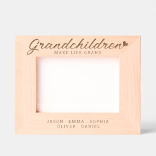 Grandchildren Make Life Grand Names Keepsake Engraved Frames