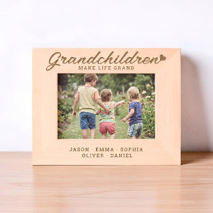 Grandchildren Make Life Grand Names Keepsake Engraved Frames