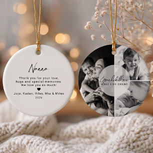 Grandchildren Make Life Grand Nanna 3 Photo Ceramic Ornament
