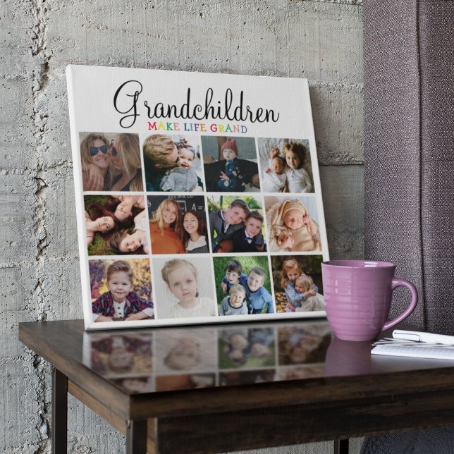 Grandchildren Make Life Grand | Photo Collage Plaque (Creator Uploaded)