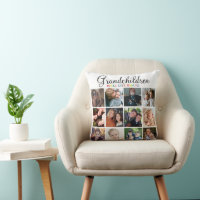 Grandchildren Make Life Grand | Photo Collage Throw Pillow