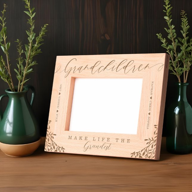 Grandchildren Make Life The Grandest Grandkid Name Engraved Frames (Grandchildren Make Life The Grandest Grandkid Name Etched Frames)