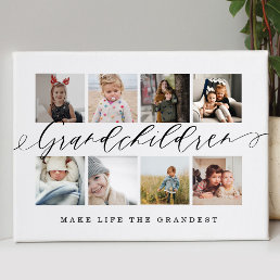 Grandchildren Make Life The Grandest Photo Collage Faux Canvas Print