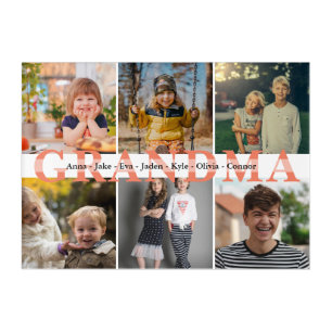 Grandchildren Names Custom Photo Gift for Grandma Acrylic Print