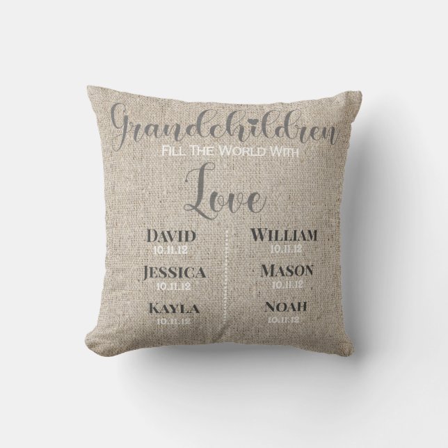 Grandchildren personalized throw pillow (Front)