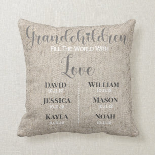 Grandchildren personalized throw pillow