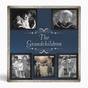 Grandchildren Photo Album - Blue/Silver 3 Ring Binder