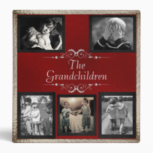 Grandchildren Photo Album - Red/Silver 3 Ring Binder
