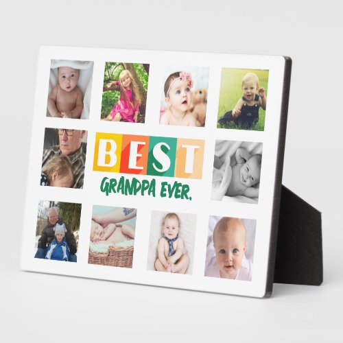 Grandchildren Photo Collage Best Grandpa Ever Gift Plaque