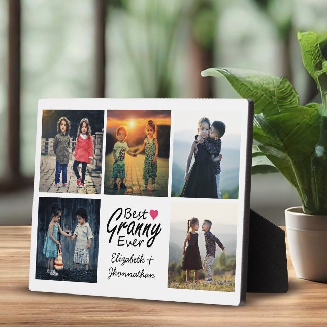 Grandchildren Photo Collage Best Granny Ever Gift Plaque (Creator Uploaded)