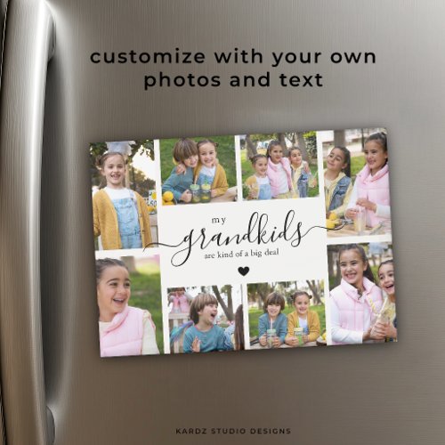 Grandchildren Photo Collage Gift for Grandma Magnet