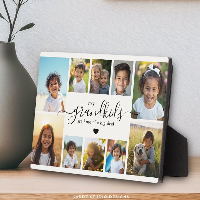 Grandchildren Photo Collage Gift for Grandma Plaque (Plaque shown in 5x7 inches.)