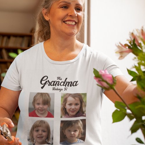 Grandchildren Photo Collage Grandma Personalized T_Shirt