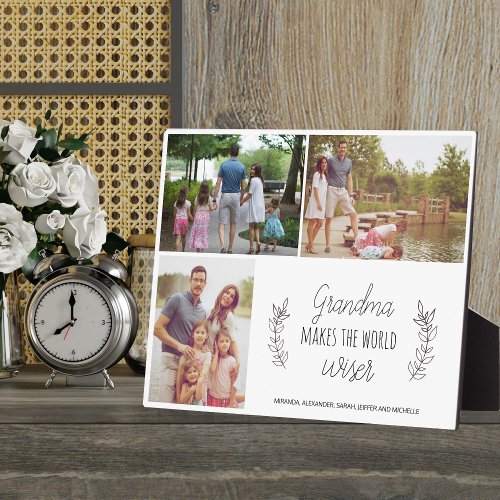 Grandchildren photo collage grandma  plaque