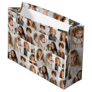 Grandchildren photo collage large gift bag