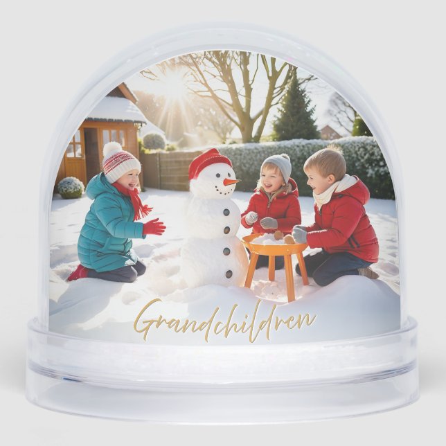 Grandchildren Photo for Grandparents - Christmas Snow Globe (Front)
