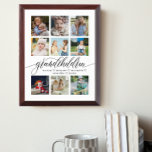 Grandchildren Script Photo Collage Keepsake Award Plaque<br><div class="desc">Modern,  trendy gift for grandparents. Design features 9 photos of grandchildren,  typography script ''grandchildren'' in trendy lettering. Personalize further with names. Perfect as a gift or a keepsake.</div>