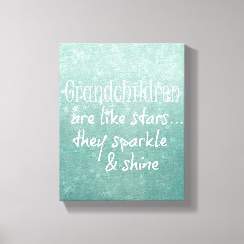 Grandchildren Stars Quote Canvas Print