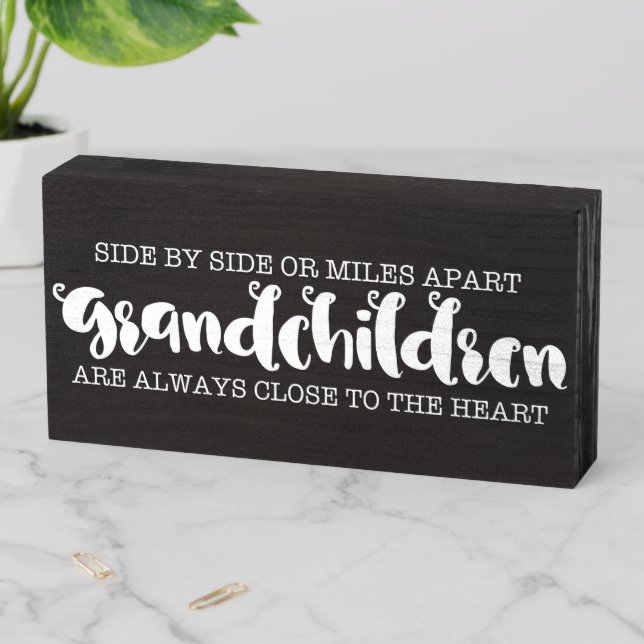 Grandchildren Wooden Box Sign (In Situ Horizontal)